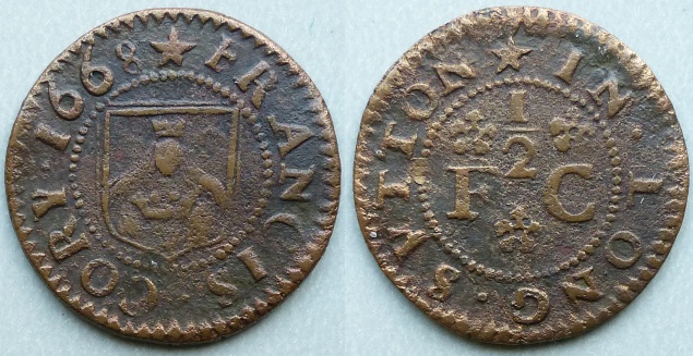 Long Sutton, Francis Cory 1668 halfpenny